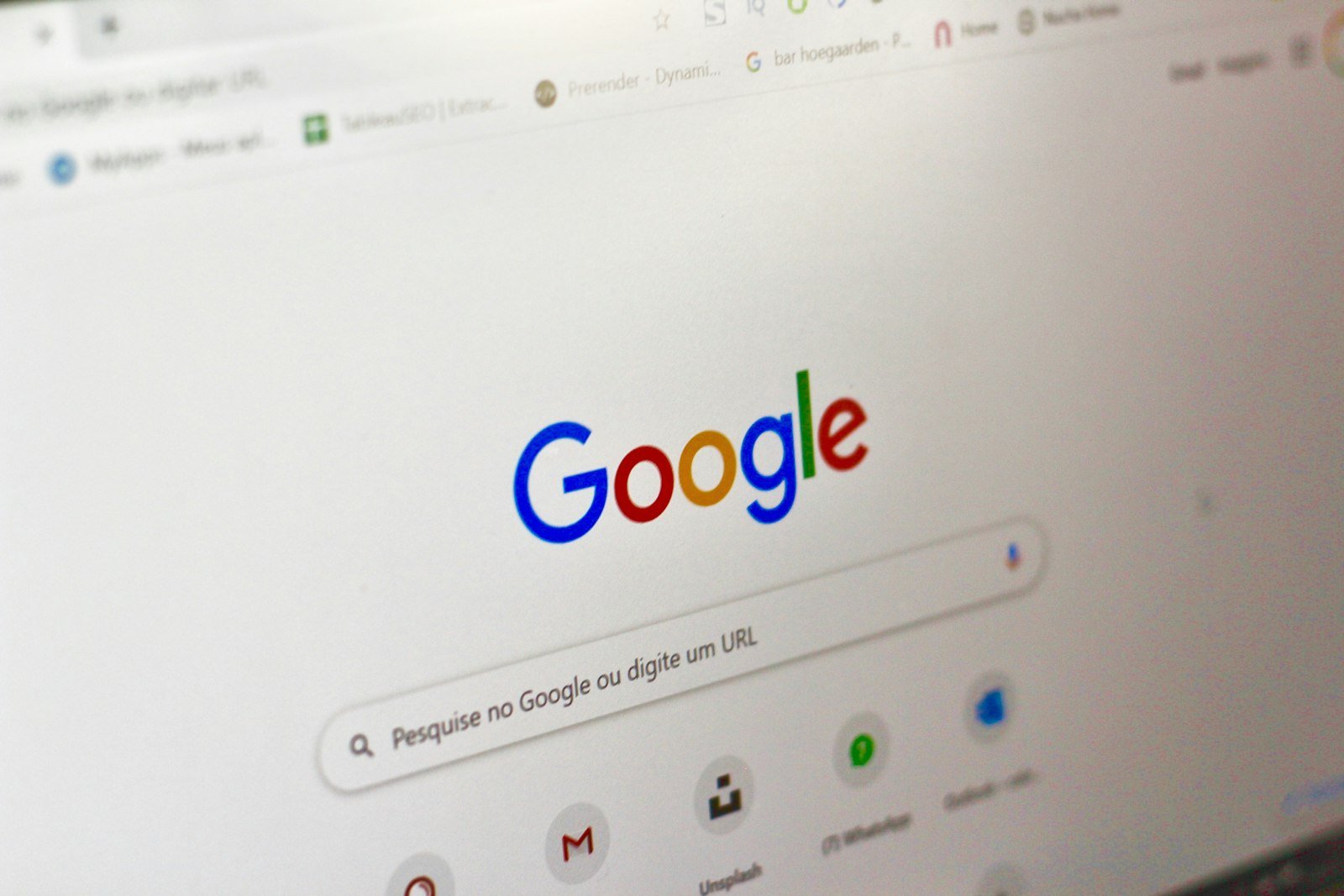 Google search interface on a laptop screen